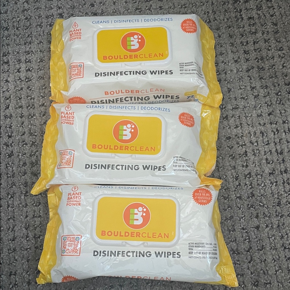 Boulderclean SEALED Disinfecting Wipes (3-pack)